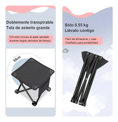 Silla Plegable Para Camping Playa Hoso Negra Portátil Con Bolsa Negro