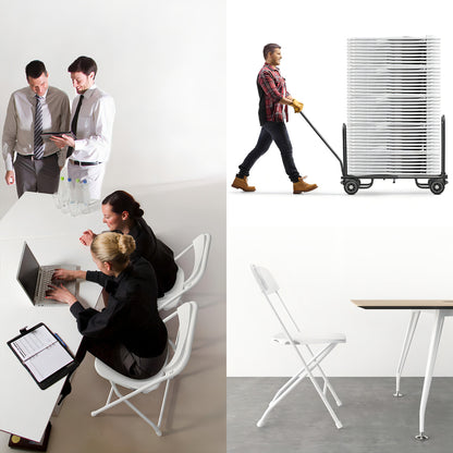 Silla Plegable Portátil Reposera Plástico Blanco Hoso Soporta 150kg