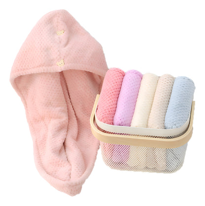 Toalla Para Pelo Turbante Microfibra Para Secar Cabello Color Lila