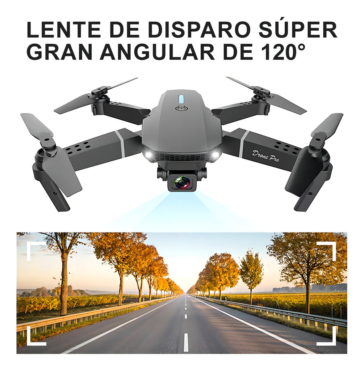Dron Fpv Con Cámara 4k Wifi Profesional +2batería Recargable Color Negro