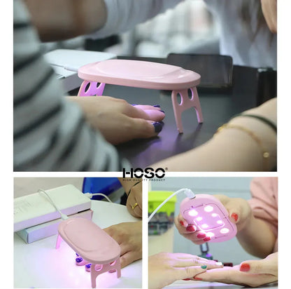 Lámpara Uv Mini Plegable Para Manicura Usb 8w Portátil Rosa