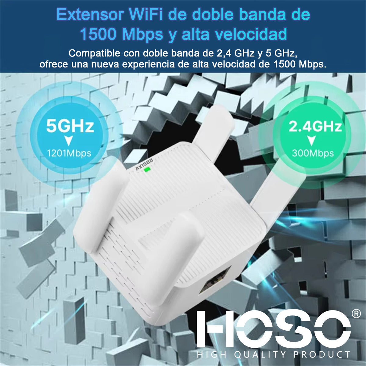 Repetidor Wifi 5,8g 2.4g Wifi6 Ax1500 1200mbps 1 Wan + 1 Lan