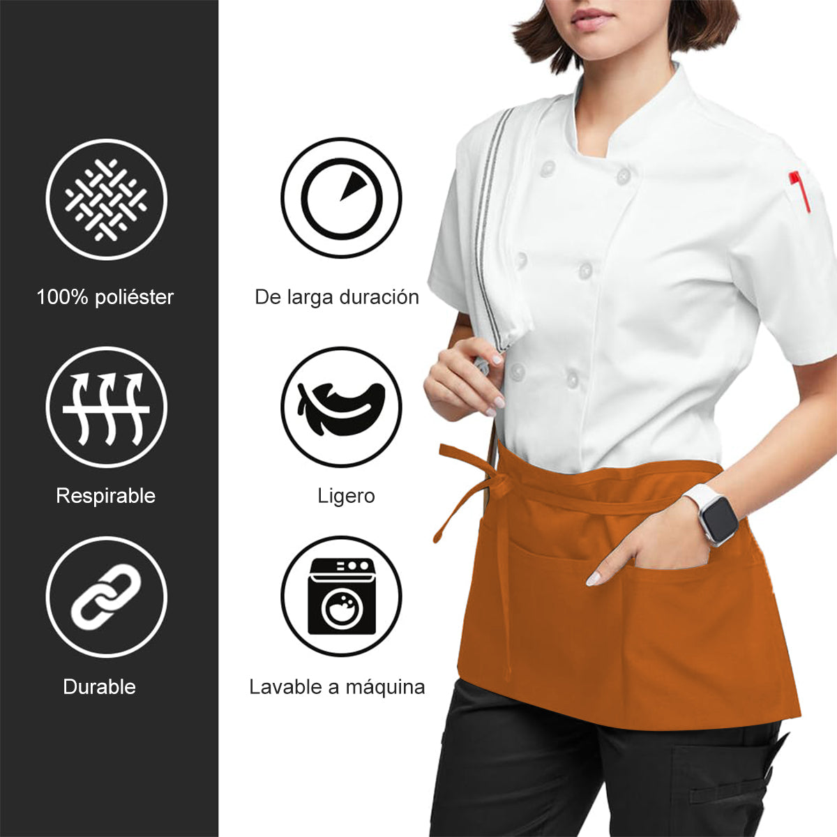 Pechera Delantal Mezclilla Mesero Cocina Bar Comedor Mujer
