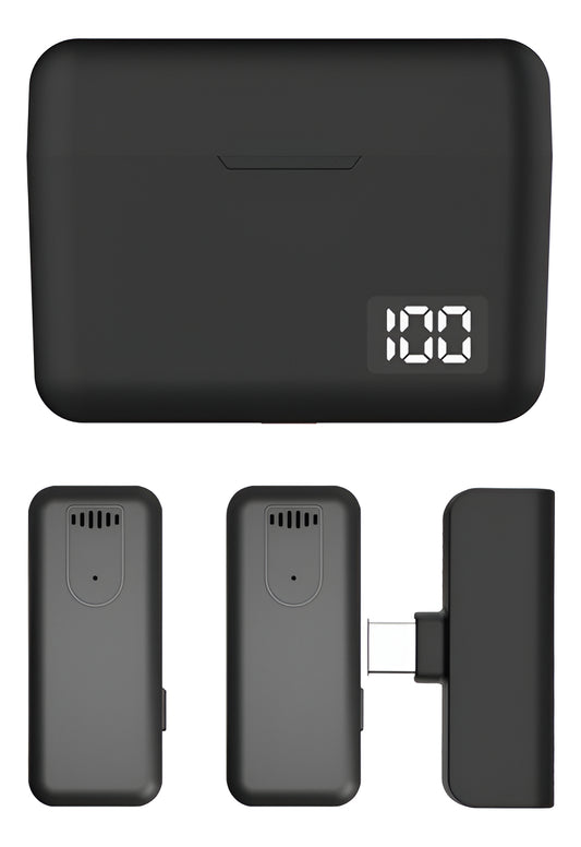 Mini Micrófono Inalámbrico Hoso-r9 Con Caja Carga Portátil