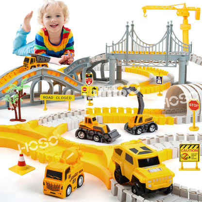 Juguete Pista De Auto Para Niño Bloque De Vehiculo Educativo Color Amarillo