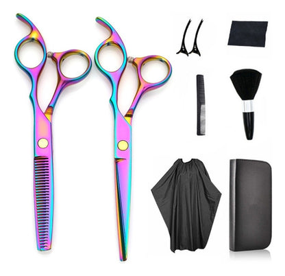Set Tijera Filo Navaja+esculpidora Tornasol Estuche Y Acs