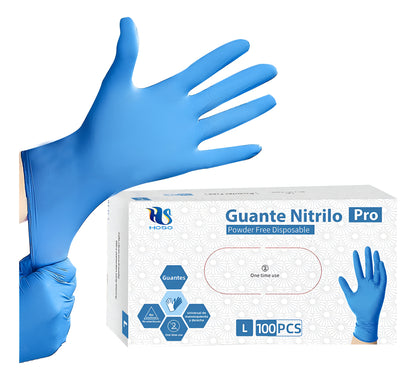 Guante Nitrilo Tallas S M L Xl- 100% Nitrilo Negro Y Azul