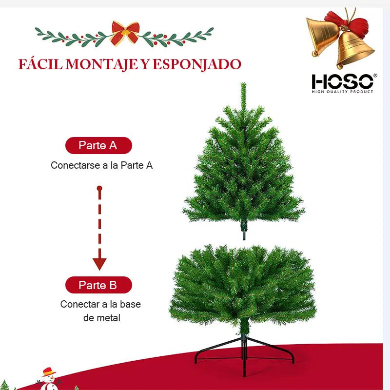 Árbol de Navidad Artificial Verde - 3 Tamaños (1.2m / 1.5m / 1.8m)