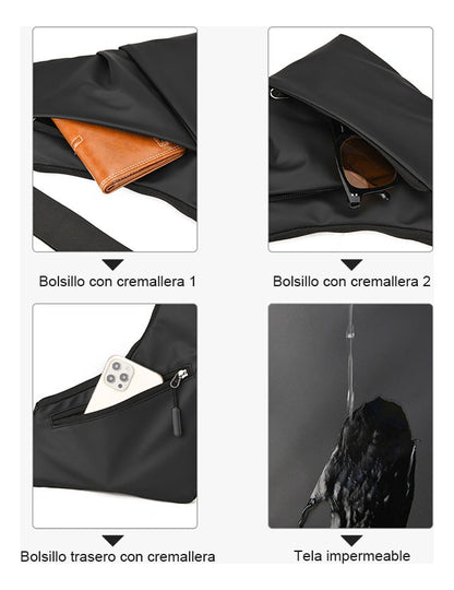 Bolso Bandolera Negro Y Gris Hombre Bolso Mujer Bolsos