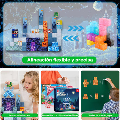 Set De Construcción Magnético Hoso 100pcs De Ingeniería 100 Piezas Castillo