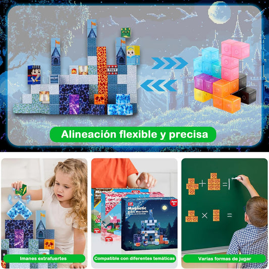 Set De Construcción Magnético Hoso 100pcs De Ingeniería 100 Piezas Castillo