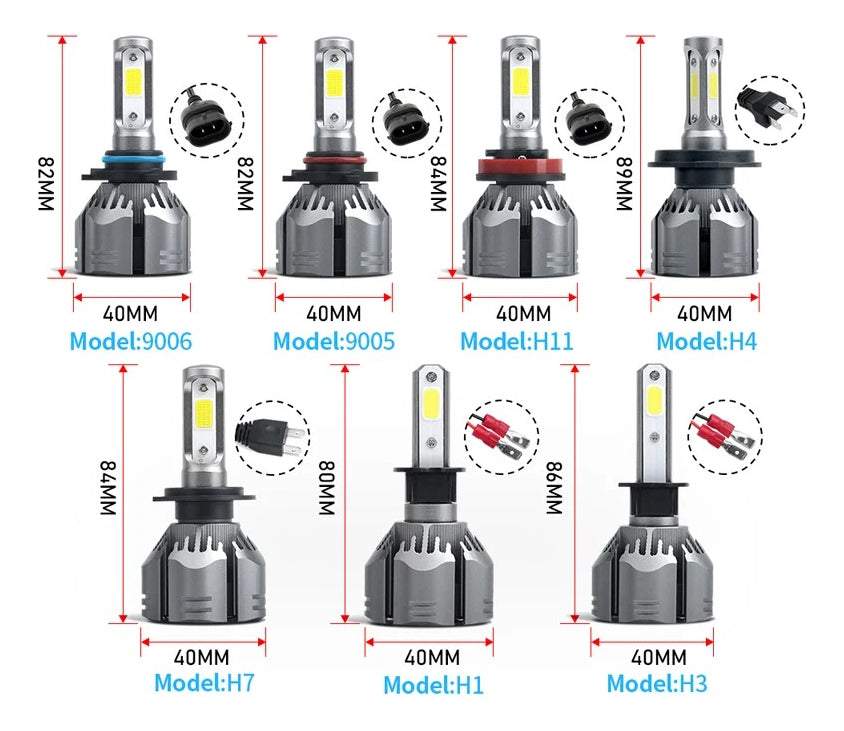 Ampolleta Auto Led Kit Luz Xenon H1 H3 H4 H7 H11 H13 9005/6