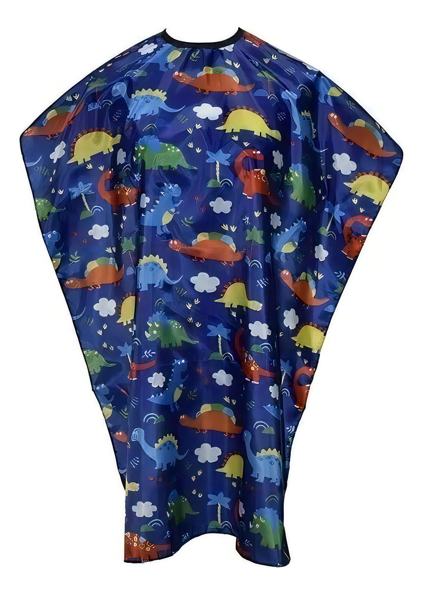 Capa De Corte De Pelo Para Niños Con Diseño Dinosaurio Color Azul