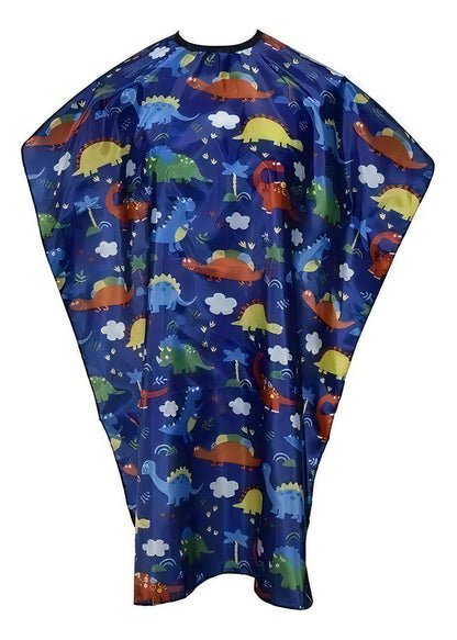 Capa De Corte De Pelo Para Niños Con Diseño Dinosaurio Color Azul