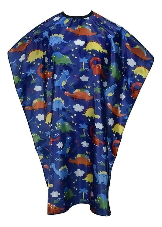 Capa De Corte De Pelo Para Niños Con Diseño Dinosaurio Color Azul