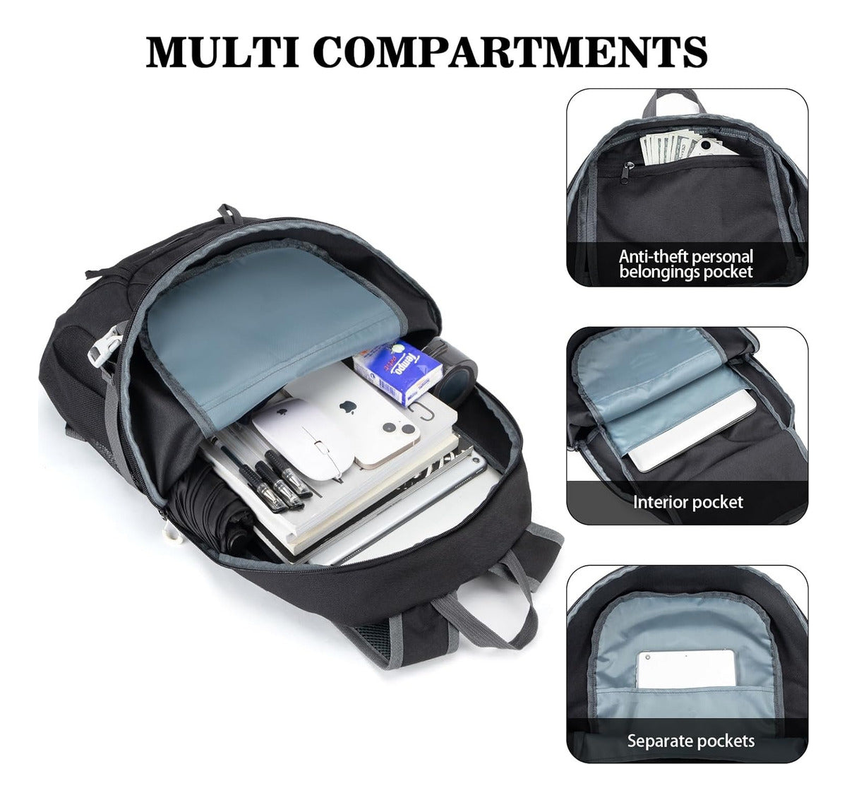 Bolso Viaje Deportivo 50l Multiusos Con Múltiples Bolsillos