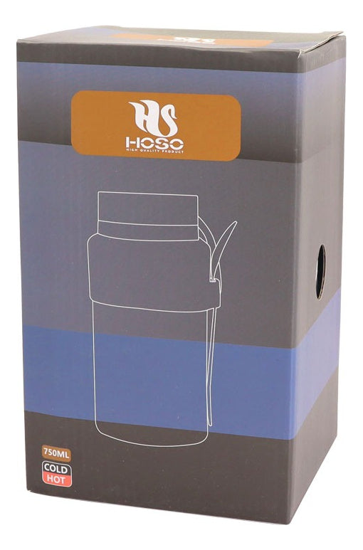 Hoso Termo Agua Grande Comida Caliente Botella Termica 750ml Color Azul Marino