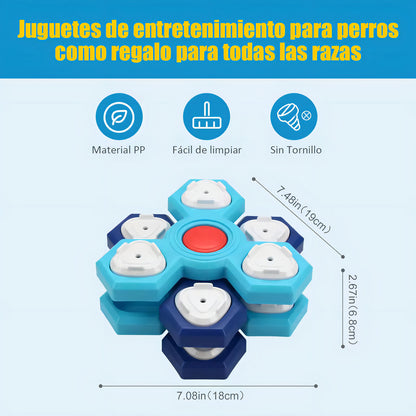 Comedero Lento Para Perros Ajustable 3capas Dispensador De Comida Lento Color Azul Acero Hoso
