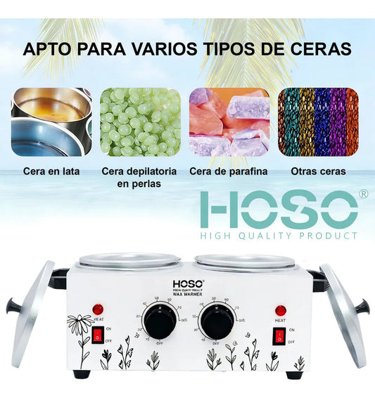 Calentador Olla Cera Depilatoria Metálico 1 Kg Depilacion Blanco