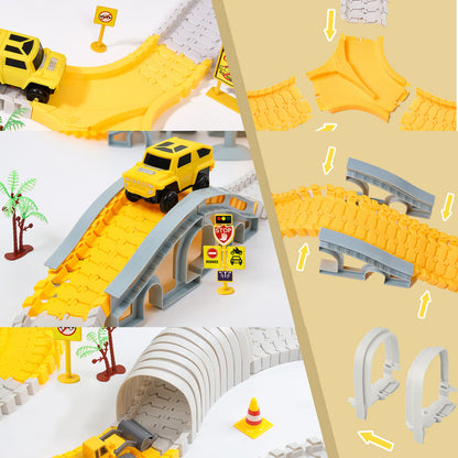 Juguete Pista De Auto Para Niño Bloque De Vehiculo Educativo Color Amarillo