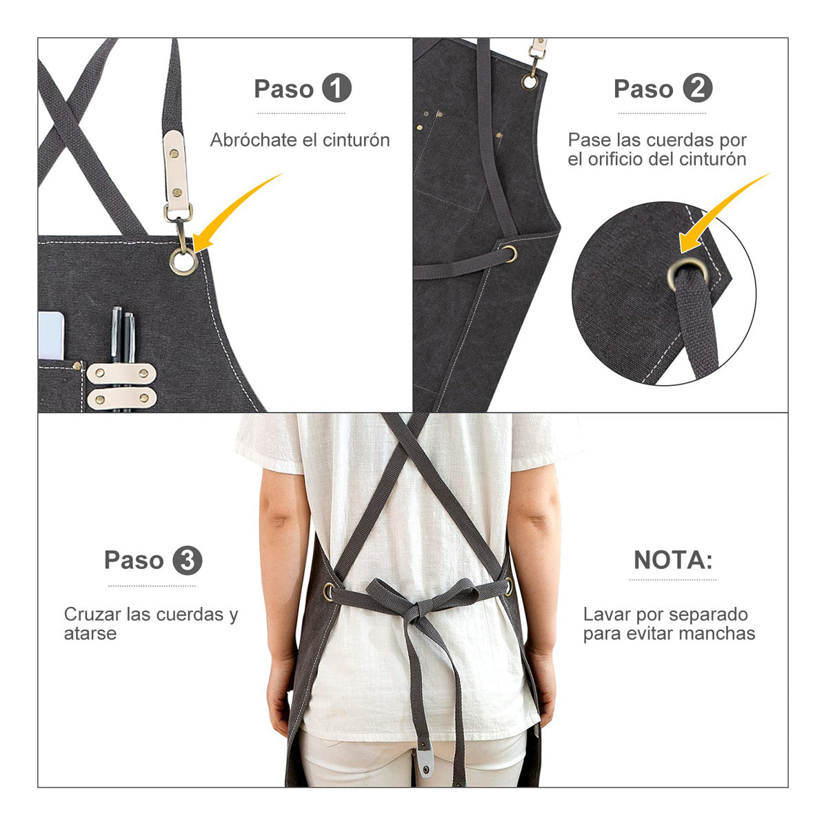 Pechera Delantal Mezclilla Parilla Hornada Peluquero Barista