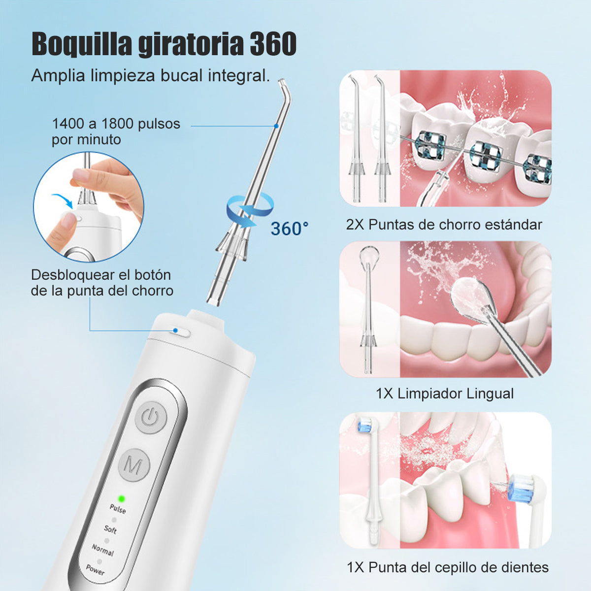 Irrigador Bucal Genérica M139plus Inalámbrico 130 Psi