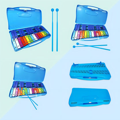 Metalófono Escolares 25 Notas Cromático Percusión 4 Colores Color Azul Acero