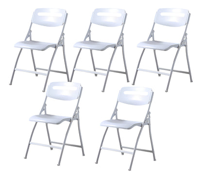 Silla Plegable Portátil Reposera Plástico Blanco Hoso Soporta 150kg