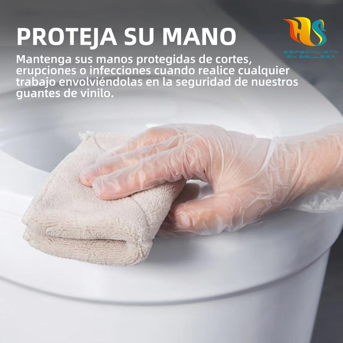 Guantes De Vinilo Caja 100 Unid. Tallas Xs S M L Xl