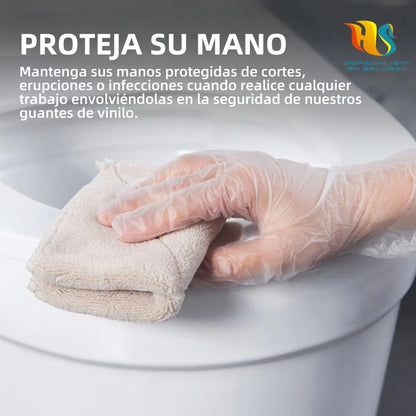 Guantes De Vinilo Caja 100 Unid. Tallas Xs S M L Xl