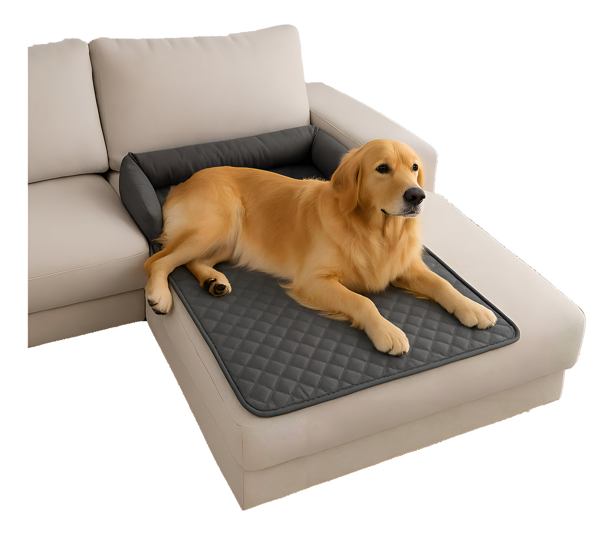 Cama Para Perro Xxl Gris Oscuro Antideslizante Lavable 120cm Microfibra