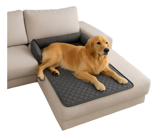 Cama Para Perro Xxl Gris Oscuro Antideslizante Lavable 120cm Microfibra