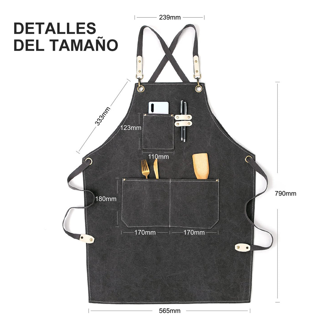 Pechera Delantal Mezclilla Parilla Hornada Peluquero Barista