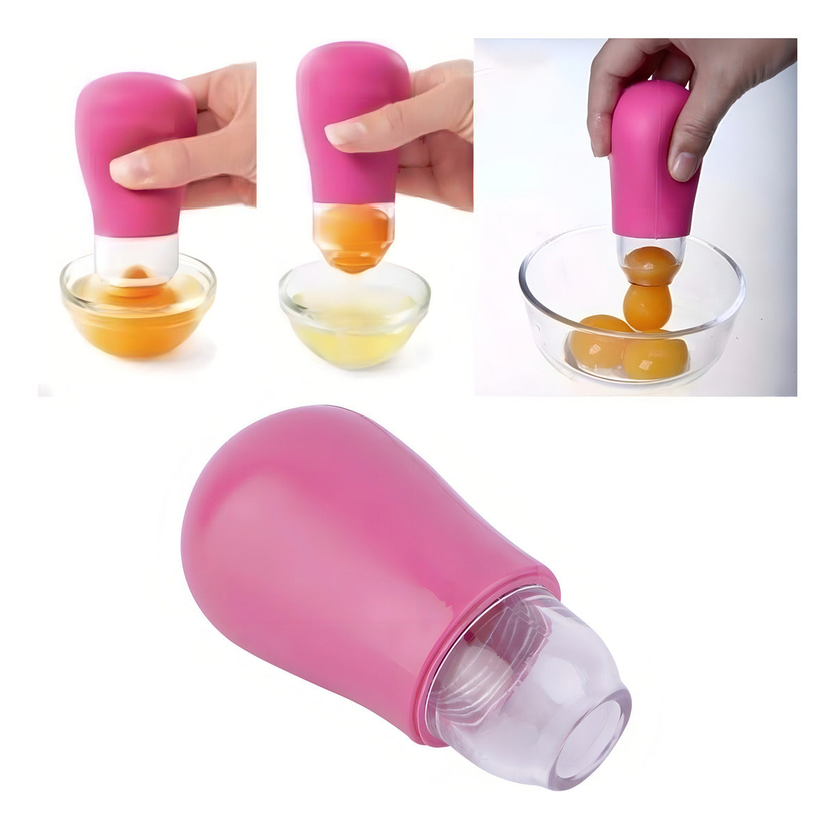 Separador De Yema Huevos De Silicona / Extractor / Cocina Color Rosa