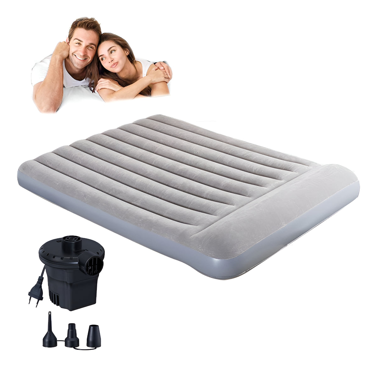 Camping Colchón Cama Inflable Almohadas Inflador Doble Plus