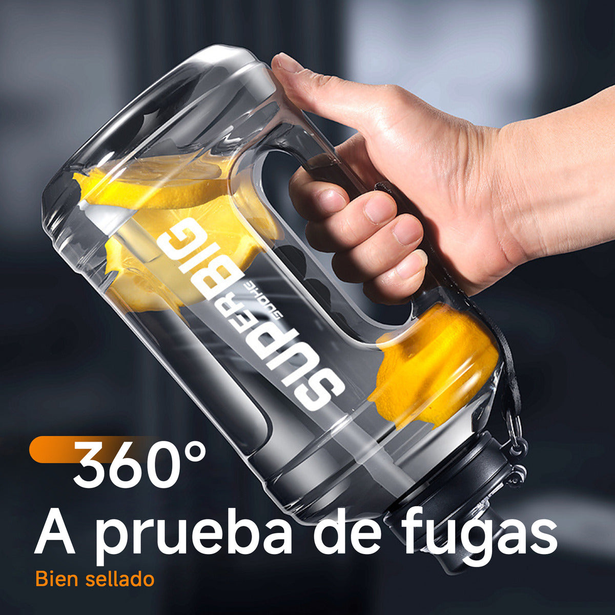 Botella De Agua Deportiva Motivacional Gran Capacidad 1.6l