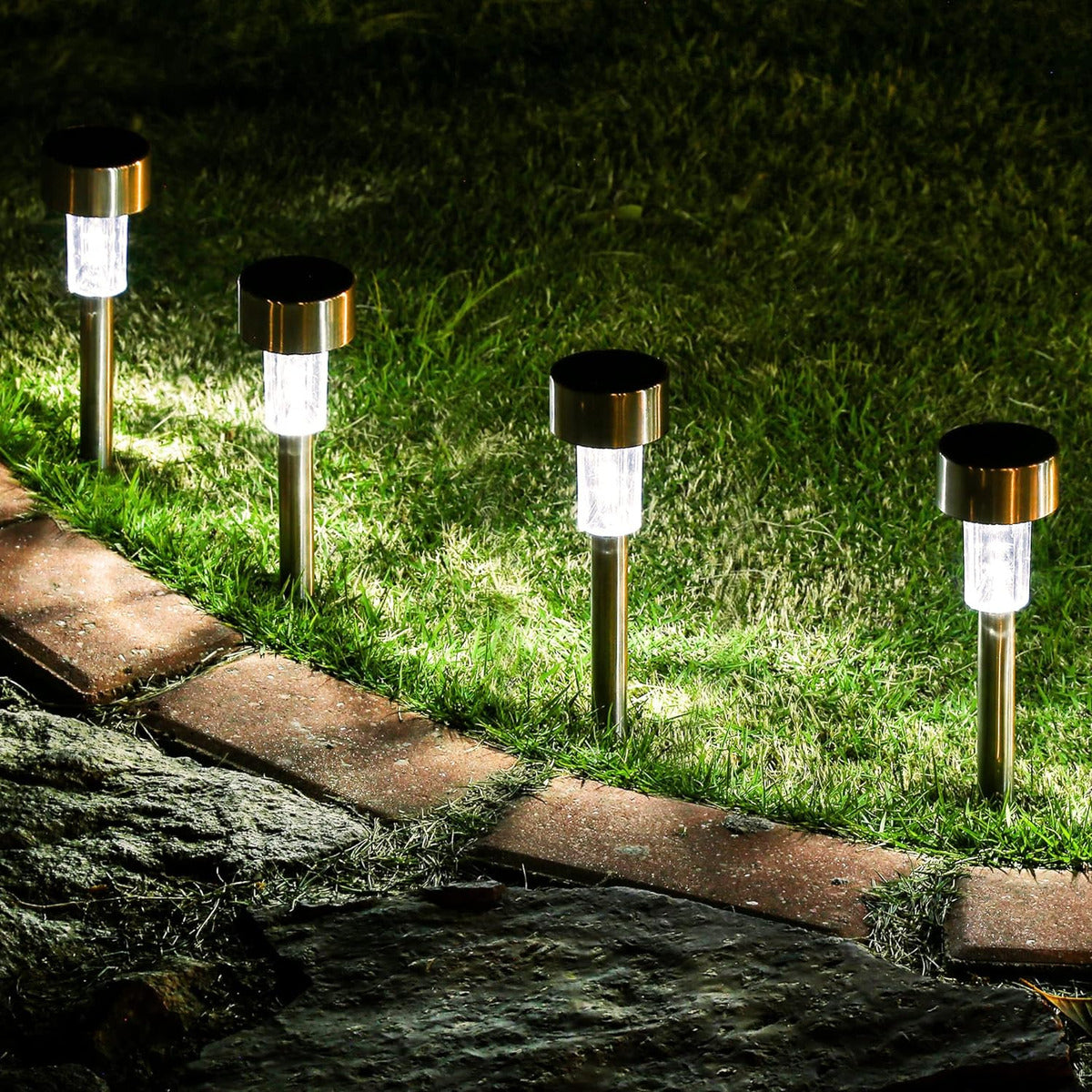 Luces Solares Exterior Lámpara Foco Jardín 10pcs 5colores