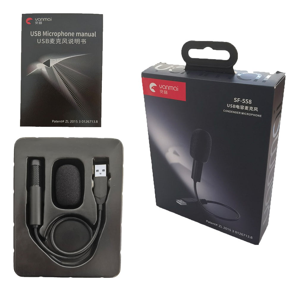 Micrófono De Grabación Profesional Mini Usb Yanmai Sf-558 Color Negro