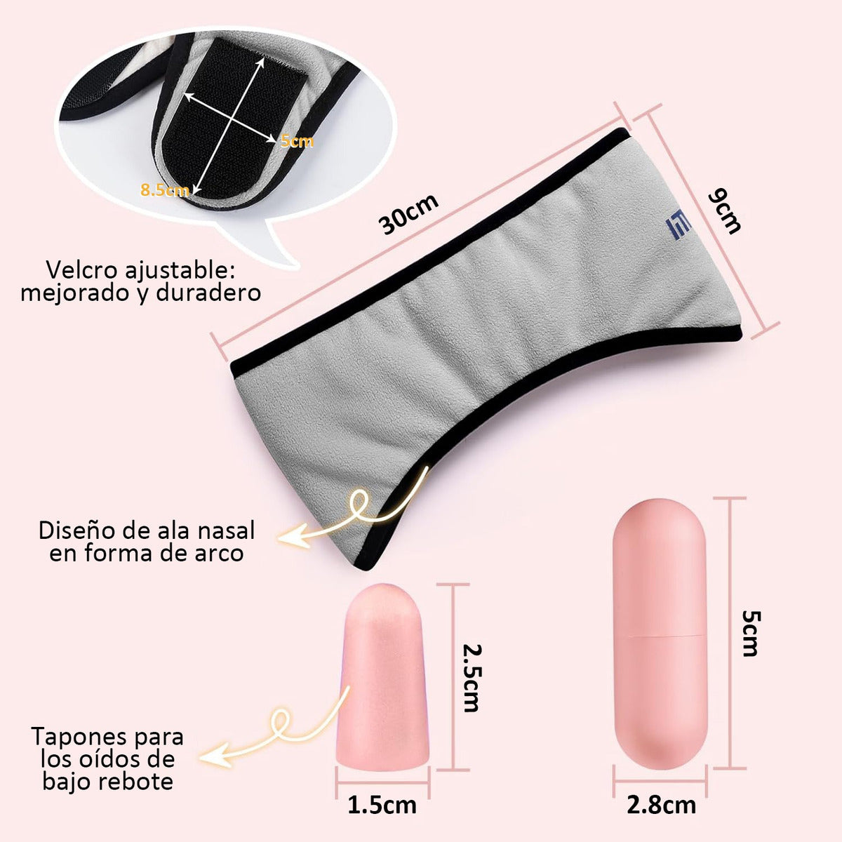 Antifaz Para Dormir con Tapones de Oídos - 3 Colores