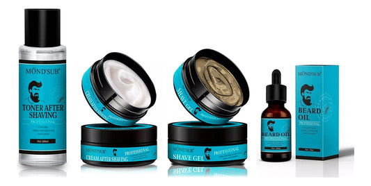 Kit Cuidado De Barba Y Piel Mond'sub Toner Aceite Gel Crema 5 U