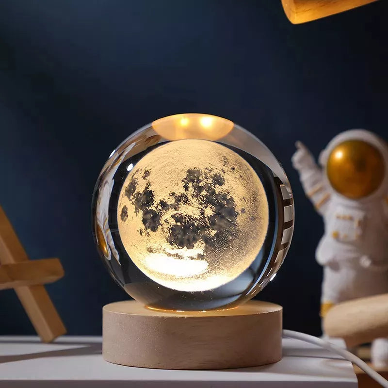 Lámpara De Mesa Bola De Cristal Decorativa - 5 Diseños