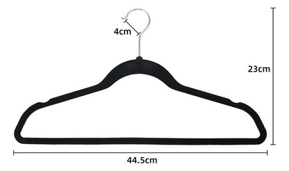 Colgadores De Ropa Hoso Set 30u Terciopelo Antideslizante Negro