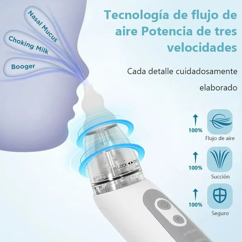 Cable Aspirador Nasal Electricos Bebe Filtros Ventosas Color Blanco