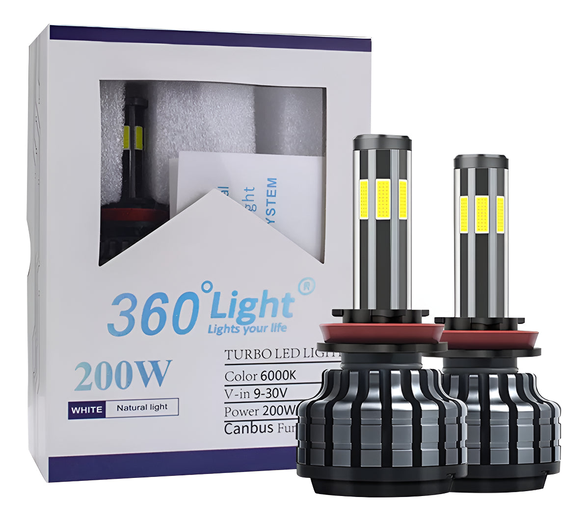 Luces Autos Led Iluminar Por 360 Grados H1 H3 H4 H7 H8 H11
