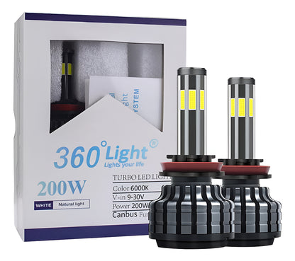 Luces Autos Led Iluminar Por 360 Grados H1 H3 H4 H7 H8 H11