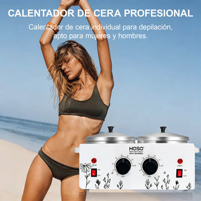 Calentador Olla Cera Depilatoria Metálico 1 Kg Depilacion Blanco