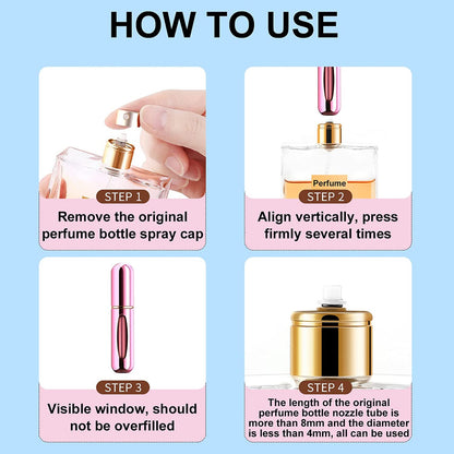 Botella Recargable Perfume Atomizador Portátil Belleza Rose