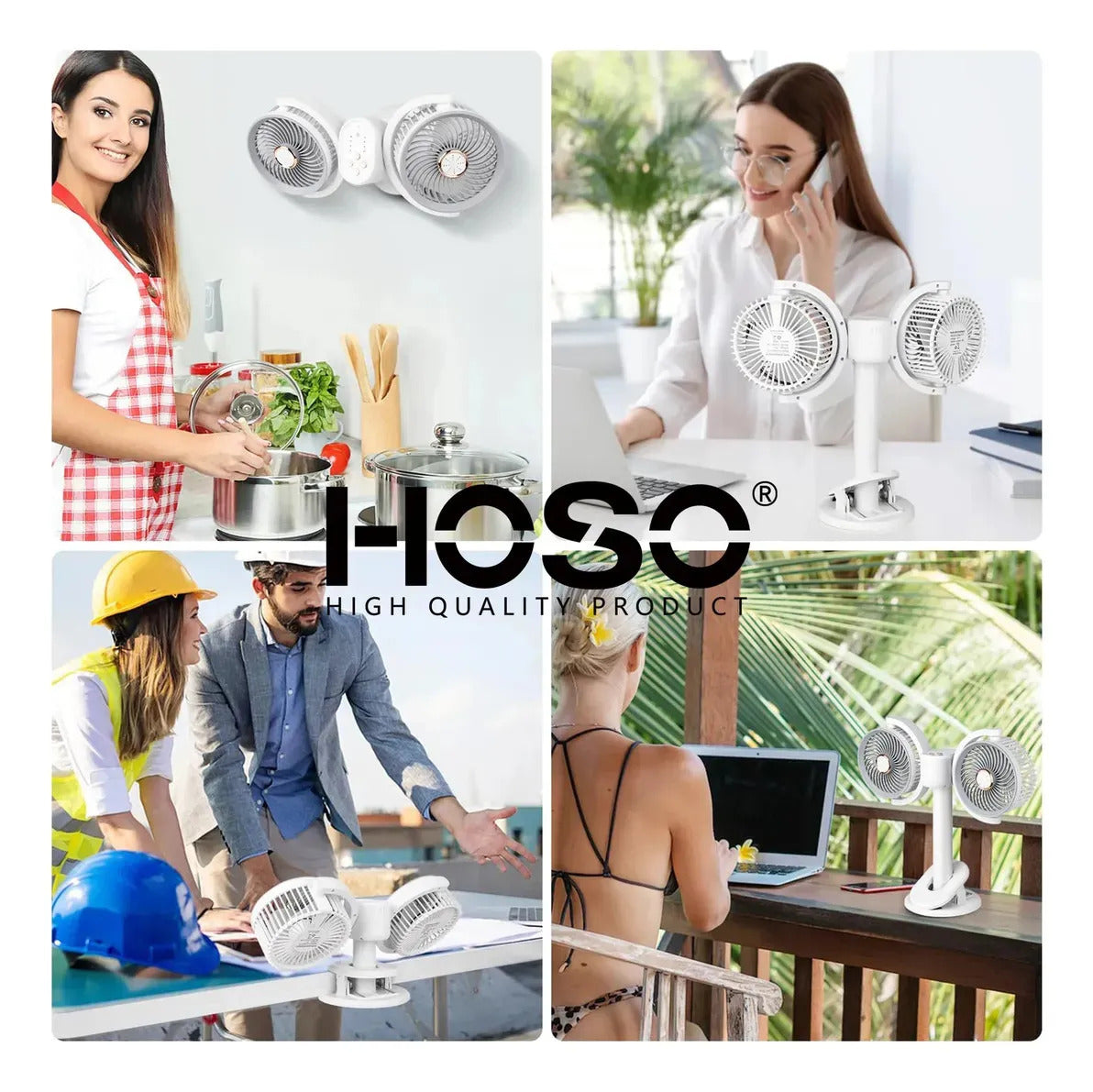 Ventilador De Mesa Moderno Dos Cabezas Ajustables 4 Velocida 12.7 Cm