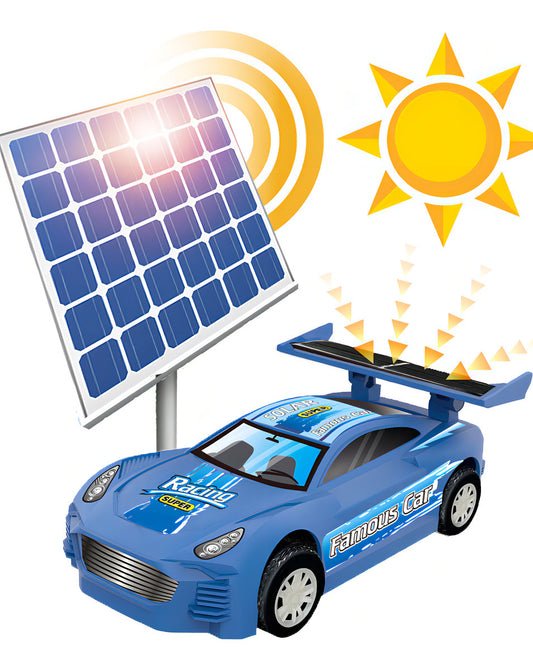 Auto Juguete De Energía Solar Educativo Robot De Niños Color Azul Acero Personaje Azul