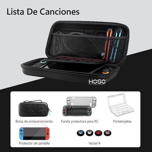 Bolso Estuche Funda 8 En 1 Para Nintendo Switch 2 Color Negro